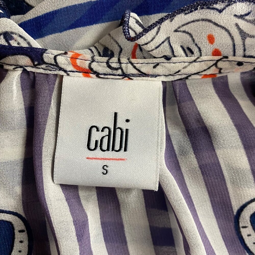CABI SLEEVELESS‎ RUFFLE NECKLINE TOP SM - Picture 6 of 6